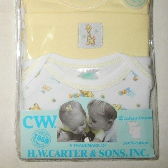 COPY - Vintage rare 2 carter's infant baby boy girl soft comfy gowns - Picture 5 of 6